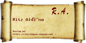 Ritz Aléna névjegykártya
